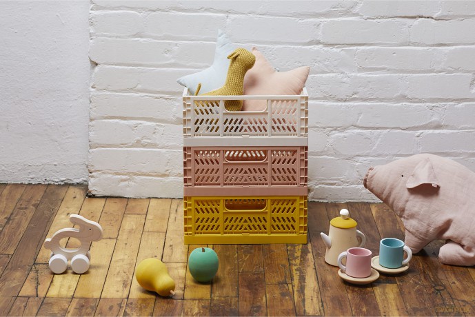 3 Sprouts - Modern Folding Crate Medium Clay