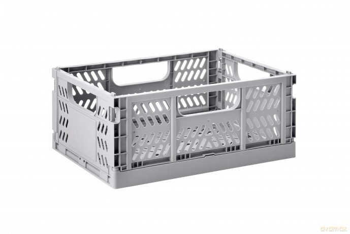 3 Sprouts - Modern Folding Crate Medium Light Grey