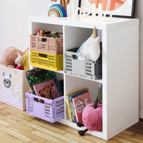 3 Sprouts - Modern Folding Crate Medium Light Grey