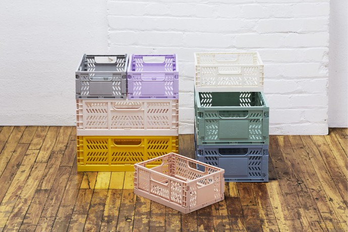 3 Sprouts - Modern Folding Crate Medium Pink