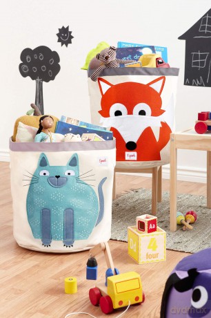 3 Sprouts - Storage Bin - Blue Cat