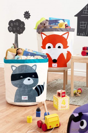 3 Sprouts - Storage Bin - Gray Raccoon