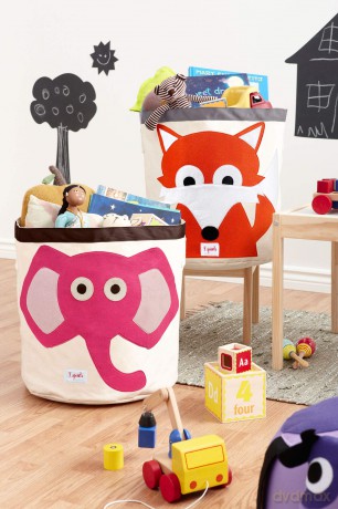 3 Sprouts - Storage Bin - Pink Elephant