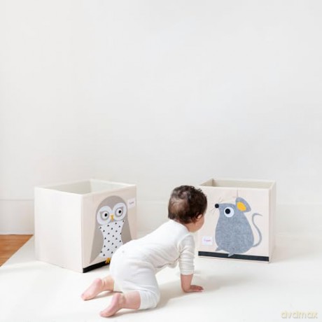 3 Sprouts - Storage Box - White Owl