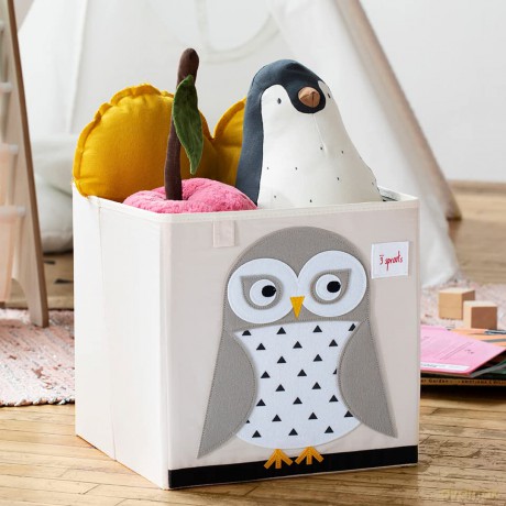 3 Sprouts - Storage Box - White Owl