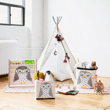 3 Sprouts - Storage Box - White Owl