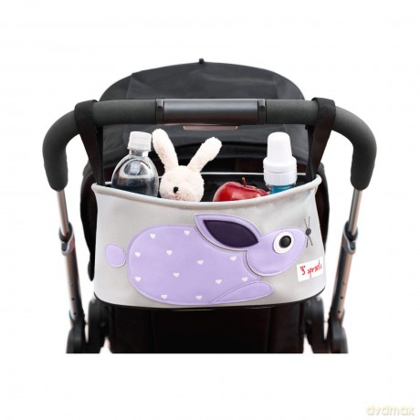 3 Sprouts - Stroller Organizer - Purple Rabbit