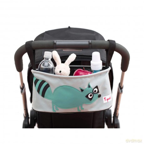 3 Sprouts - Stroller Organizer - Teal Raccoon