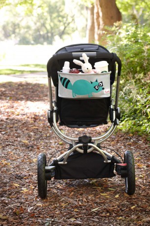 3 Sprouts - Stroller Organizer - Teal Raccoon