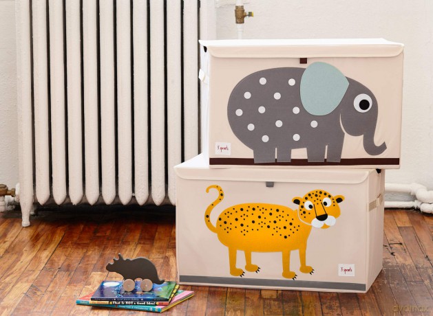 3 Sprouts - Toy Chest - Orange Leopard