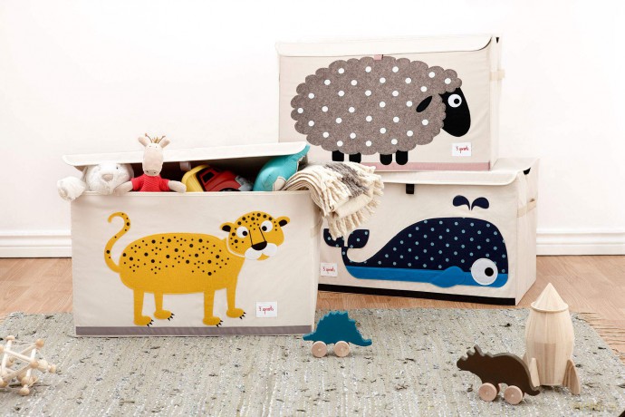 3 Sprouts - Toy Chest - Orange Leopard