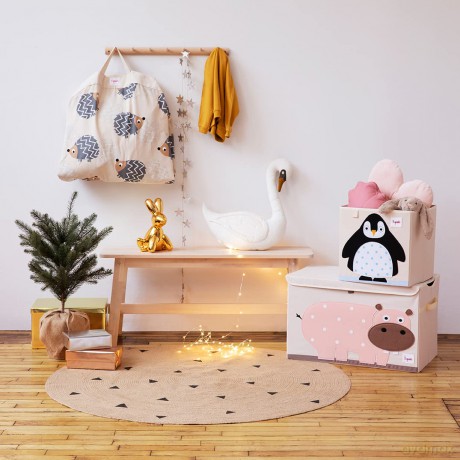 3 Sprouts - Toy Chest - Pink Hippo