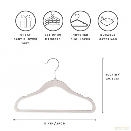 3 Sprouts - Velor Hanger 15 pcs Grey