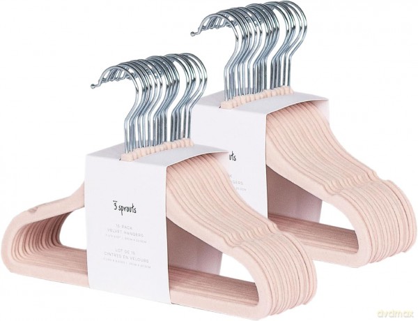 3 Sprouts - Velor Hanger 15 pcs Pink