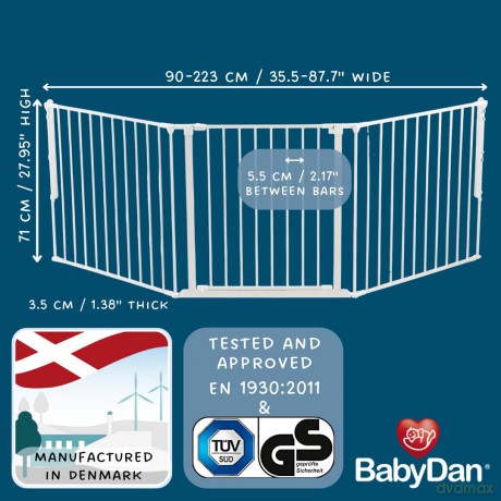Baby Dan - Configure Security Gate - Flex L - White - 90-223 cm (56224-2400-10)