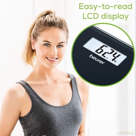 Beurer - GS 10 Bathroom Scale Glass, Black- 5 Years Warranty
