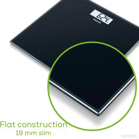 Beurer - GS 10 Bathroom Scale Glass, Black- 5 Years Warranty