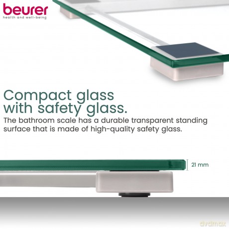 Beurer - GS11 Glass Bathroom Scale - 5 Years Warranty