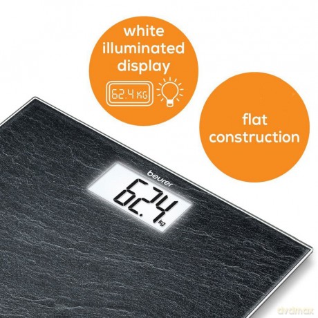 Beurer - GS203 Glass Bathroom Scale Skifer - 5 Years Warranty