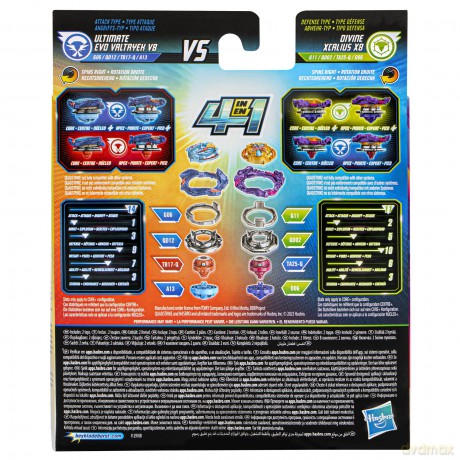 Beyblade - Burst Quad Strike - Ultimate Evo Valtryek V8 and Divine Xcalius X8 Dual Pack (F6783) [FIGURKA]