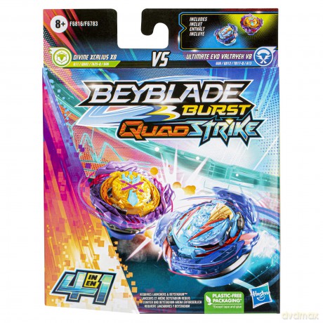 Beyblade - Burst Quad Strike - Ultimate Evo Valtryek V8 and Divine Xcalius X8 Dual Pack (F6783) [FIGURKA]