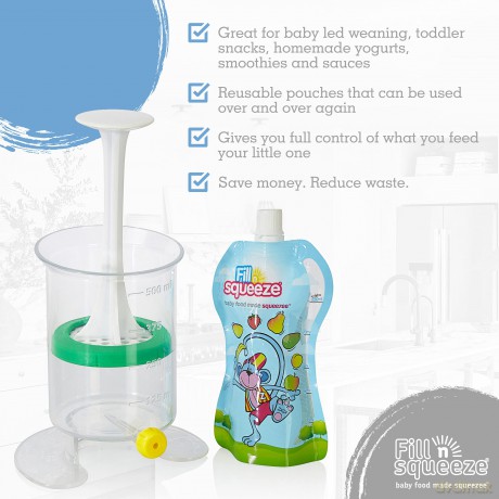 Fill n Squeeze - Starter Kit with 5 pouches and brush