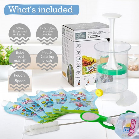 Fill n Squeeze - Starter Kit with 5 pouches and brush