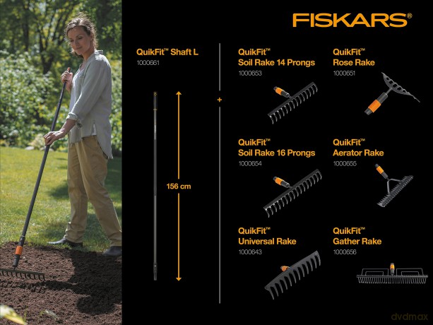 Fiskars - QuikFit Soil Rake (14 Prongs)