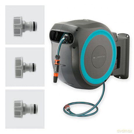 Gardena Wall-Mounted Hose Box RollUp XL (turquoise) 35 m: Versatile watering system for large gardens, swivel hose box, including 35 m Gardena hose and mounting kit (18630-20)
