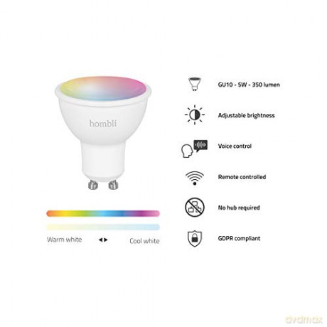 Hombli - Smart Spot GU10 RGB + CCT Dimmable white and colored
