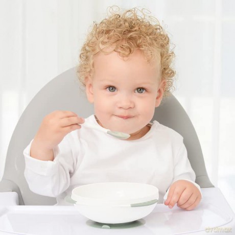 Kidsme - Deep plate with suction cup and temperature spoon Green (KIDS9832GR)
