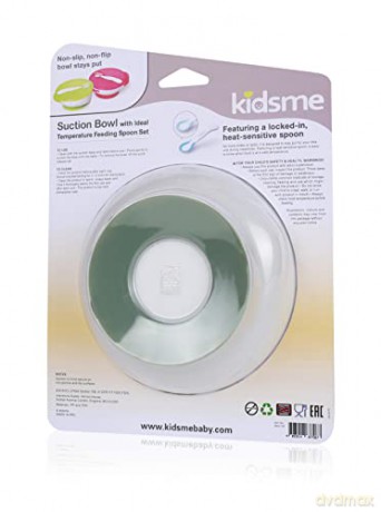 Kidsme - Deep plate with suction cup and temperature spoon Green (KIDS9832GR)