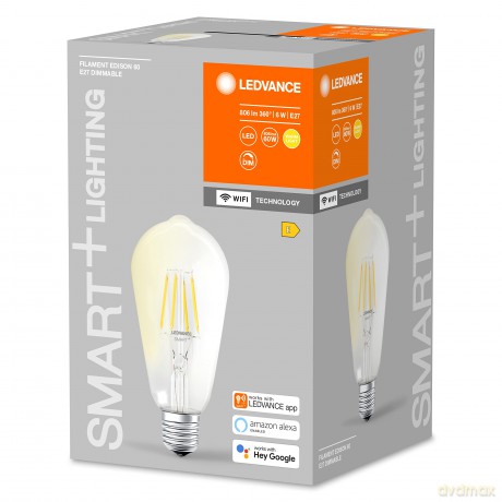 Ledvance - SMART+ Edison 60W/827 Clear Filament E27 WiFi - S