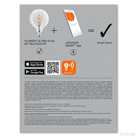 Ledvance - SMART+ Globe 125 RGBW Filament E27 WiFi