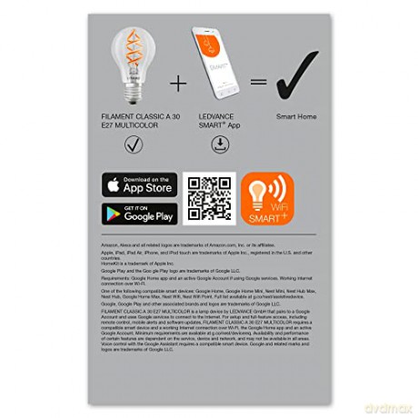 Ledvance - SMART+ standard RGBW klar filament E27 WiFi