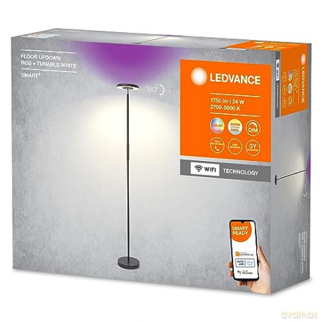 Ledvance - SMART+ UP/DOWN Floor Lamp - 1750lm, 24W, WiFi, RGB+827-850, Black