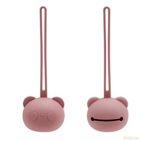 Magni - Teddy pacifier pouch in silicone - dusty rose (5558)