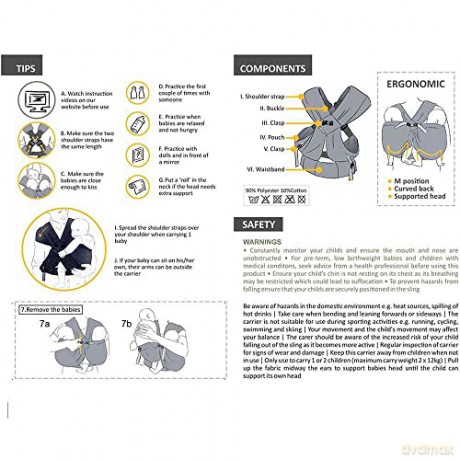 MiniMonkey - Baby Twin Carrier Black (MM8718144960310)