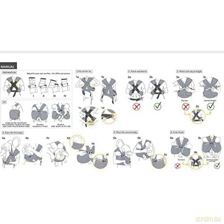 MiniMonkey - Baby Twin Carrier Black (MM8718144960310)