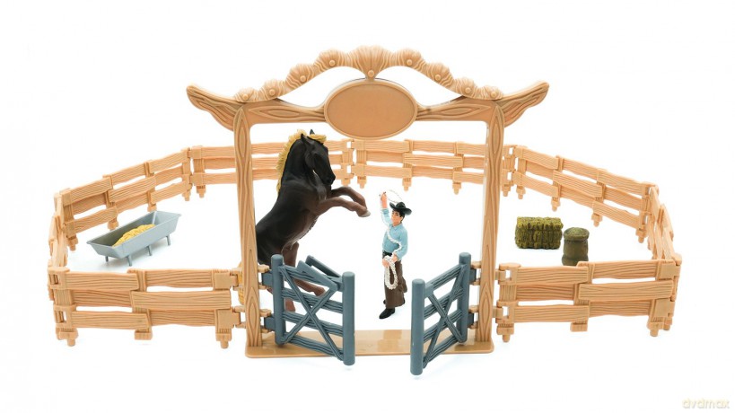 Mojo - Western animal enclosure with cowboy - Farm life, 14 pieces (MJ-380064) [FIGURKA]