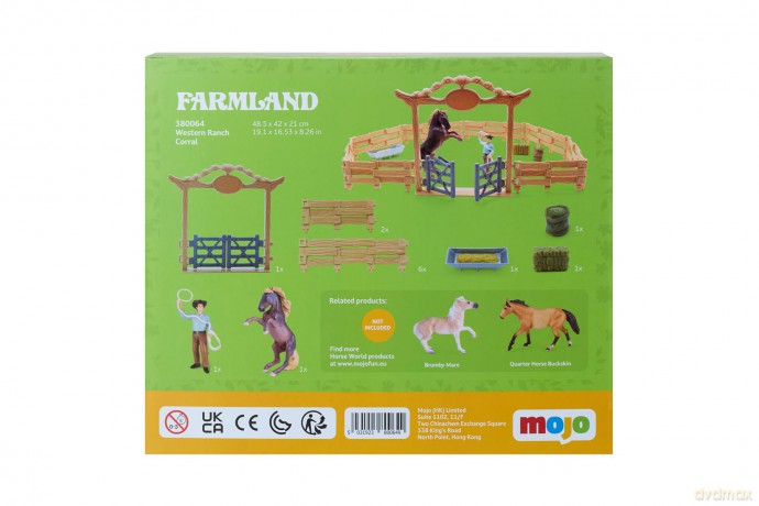 Mojo - Western animal enclosure with cowboy - Farm life, 14 pieces (MJ-380064) [FIGURKA]