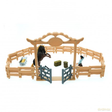 Mojo - Western animal enclosure with cowboy - Farm life, 14 pieces (MJ-380064) [FIGURKA]
