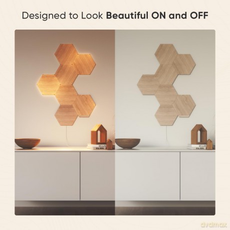 Nanoleaf - Elements - Wood Look Hexagons Starter Kit- 13 Panels