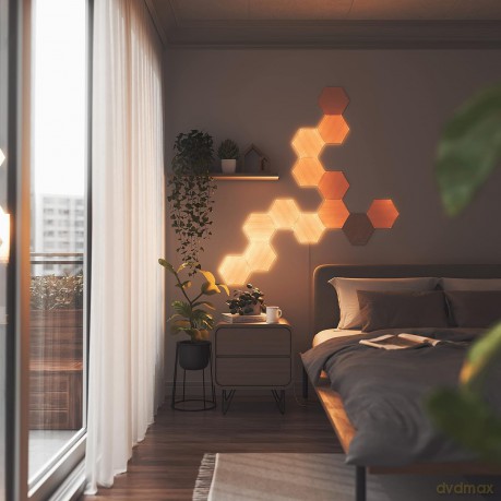 Nanoleaf - Elements - Wood Look Hexagons Starter Kit- 13 Panels