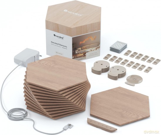 Nanoleaf - Elements - Wood Look Hexagons Starter Kit- 13 Panels