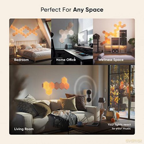Nanoleaf - Elements - Wood Look Hexagons Starter Kit- 7 Panels