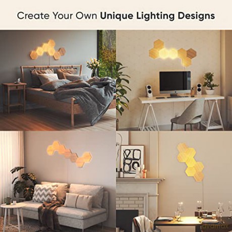 Nanoleaf - Elements - Wood Look Hexagons Starter Kit- 7 Panels