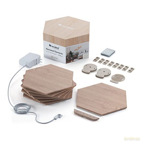 Nanoleaf - Elements - Wood Look Hexagons Starter Kit- 7 Panels