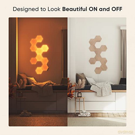 Nanoleaf - Elements - Wood Look Hexagons Starter Kit- 7 Panels