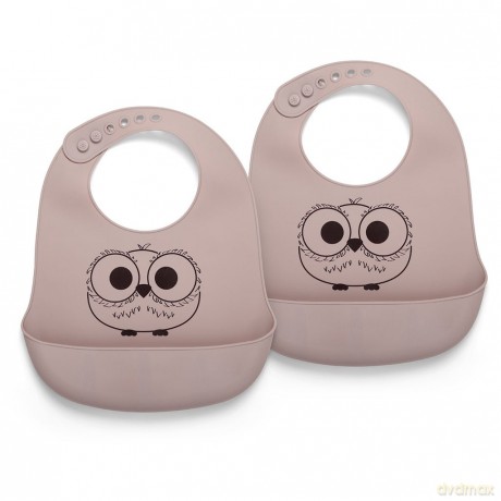 Nuuroo - Alfie silicone bib - 2 pack - Woodrose